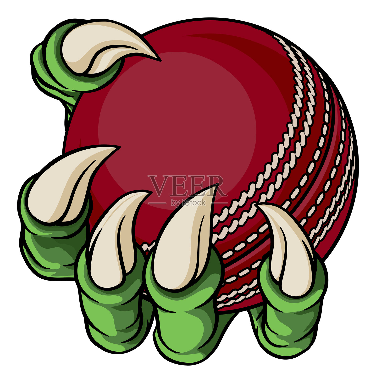 蟋蟀球爪子卡通怪兽动物手插画图片素材