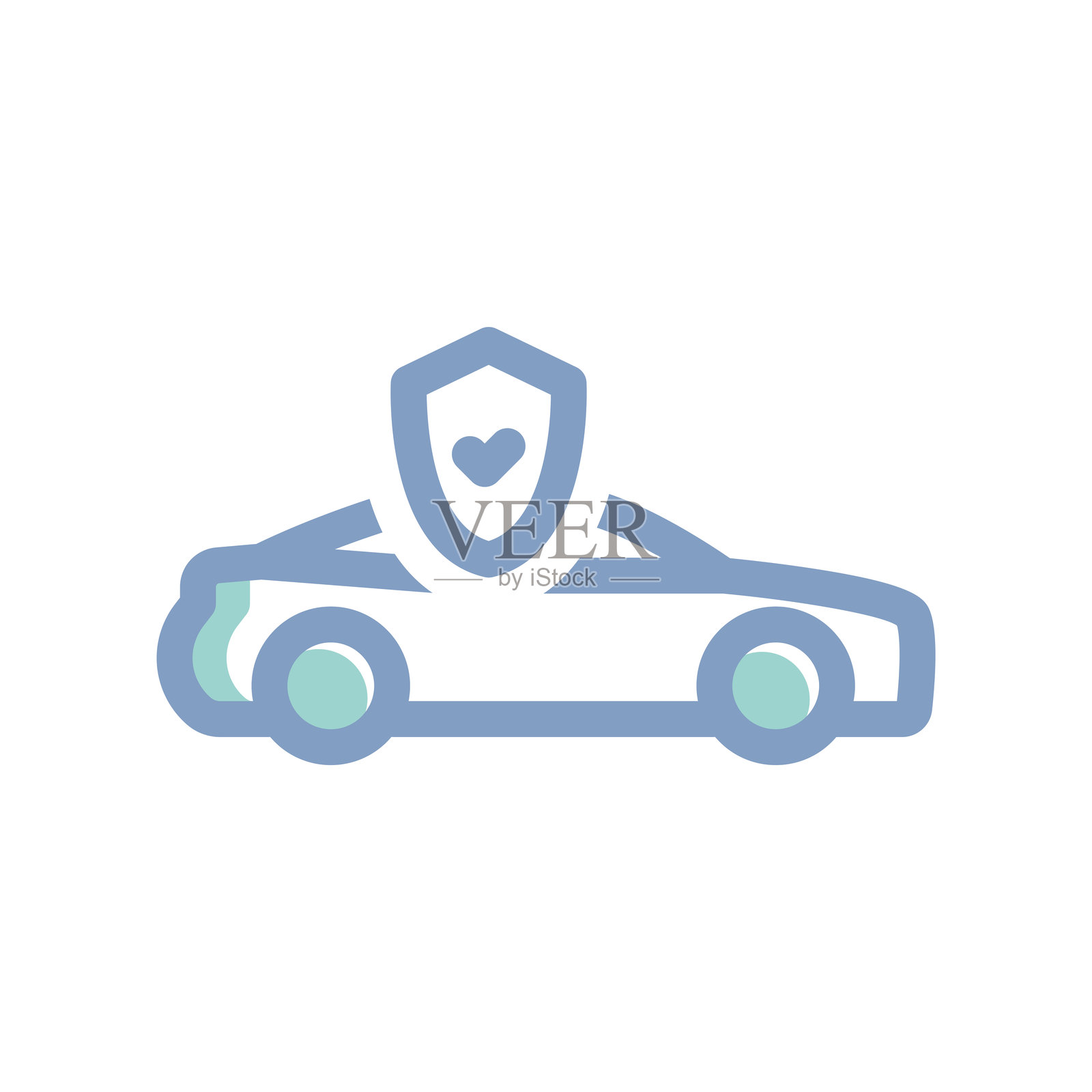 一个简单的图标，展示汽车保险插画图片素材
