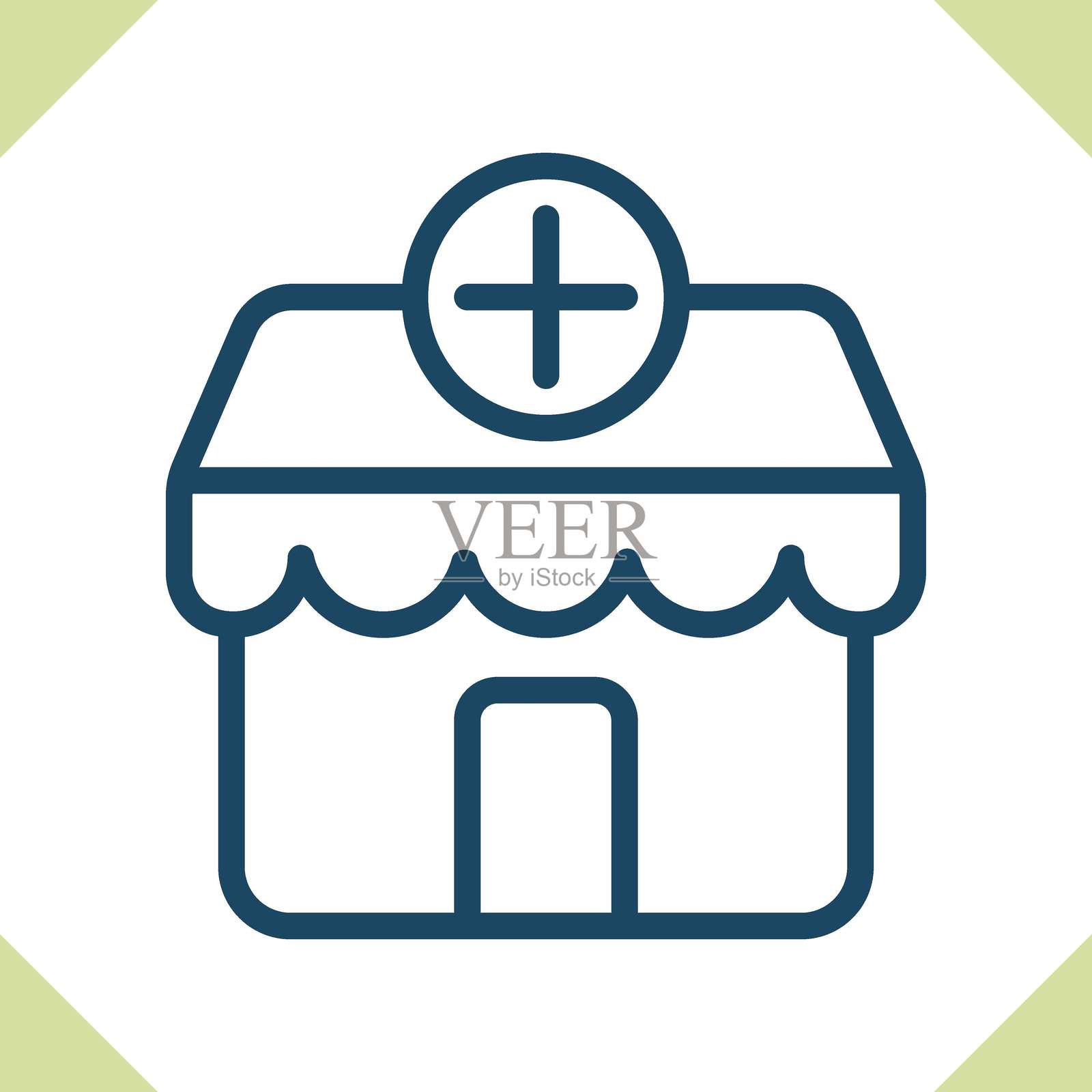 药房建筑图标插画图片素材