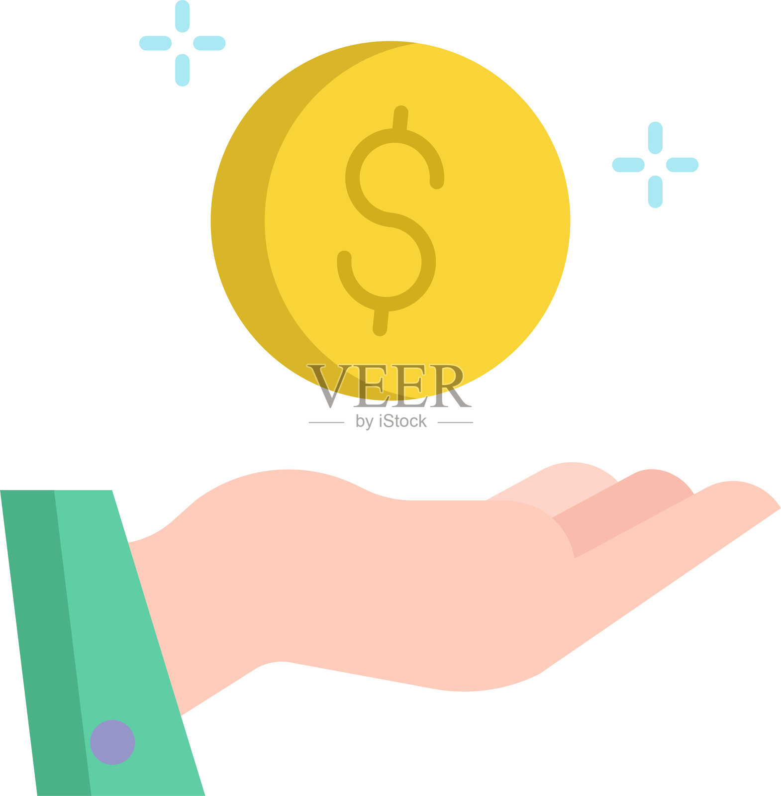 给钱的扁平图标设计插画图片素材