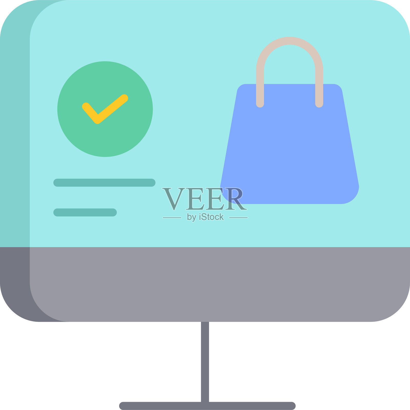 购物网站扁平图标设计插画图片素材