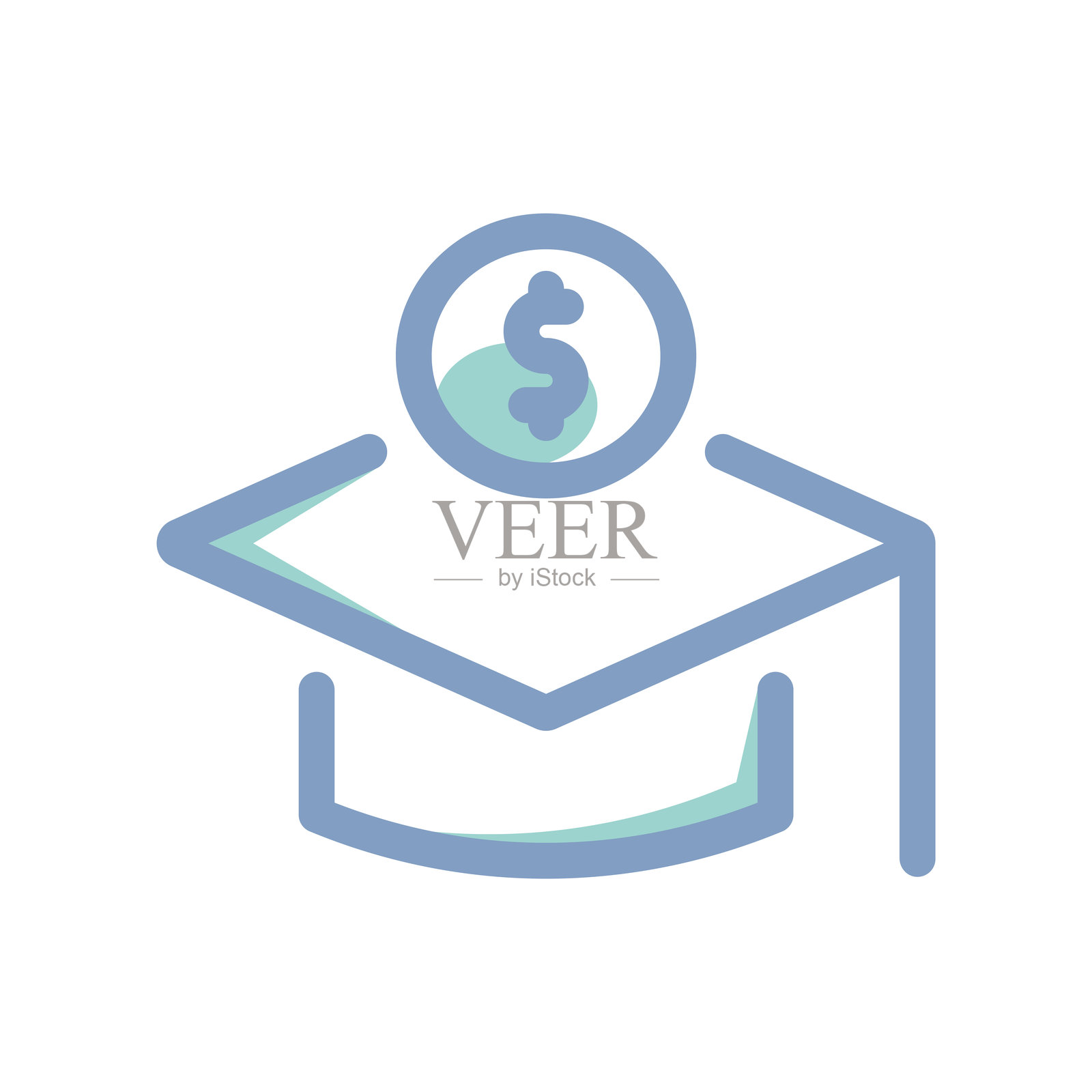 一个简单的图标，展示付费教育插画图片素材