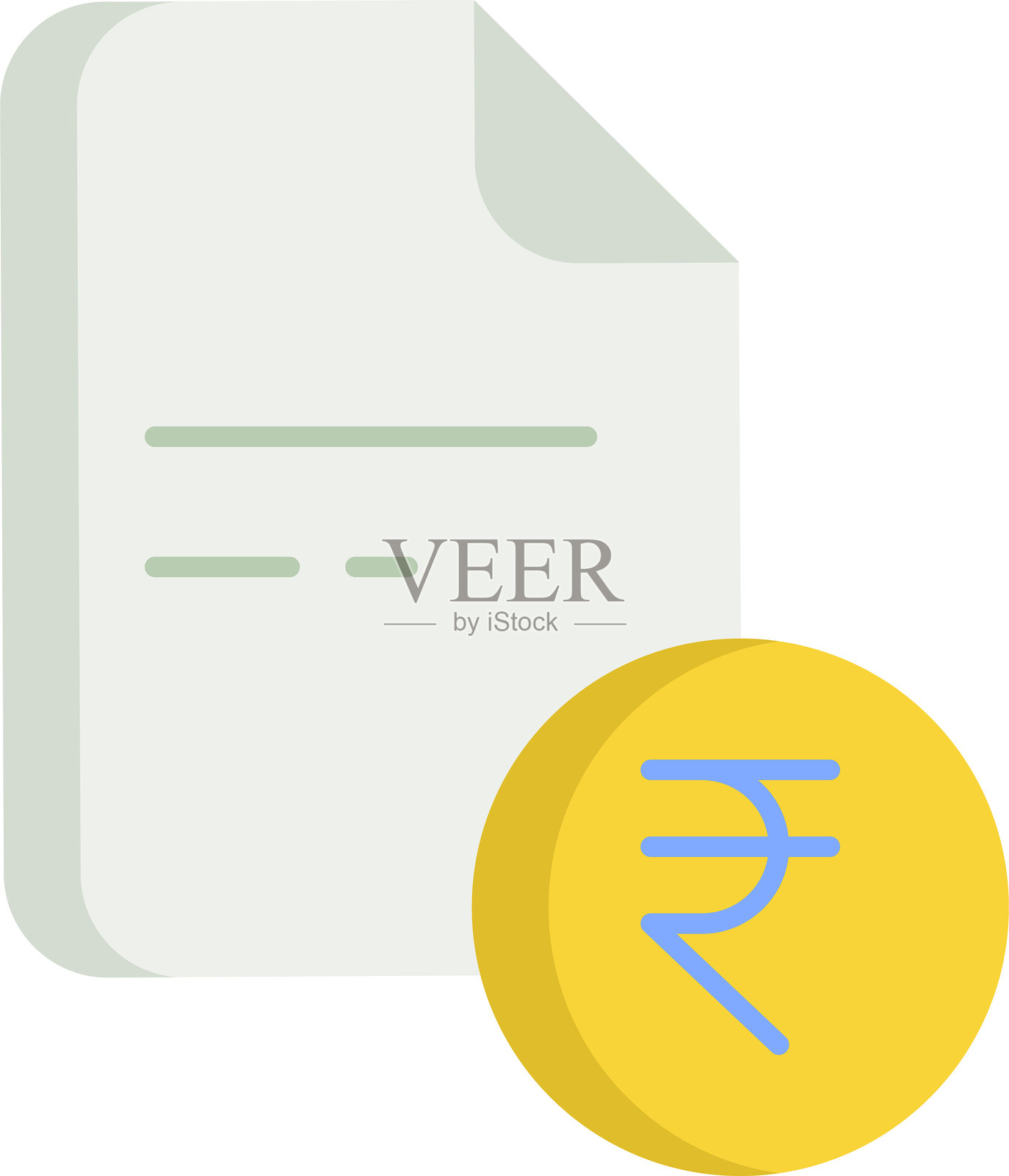 卢比扁平图标设计插画图片素材