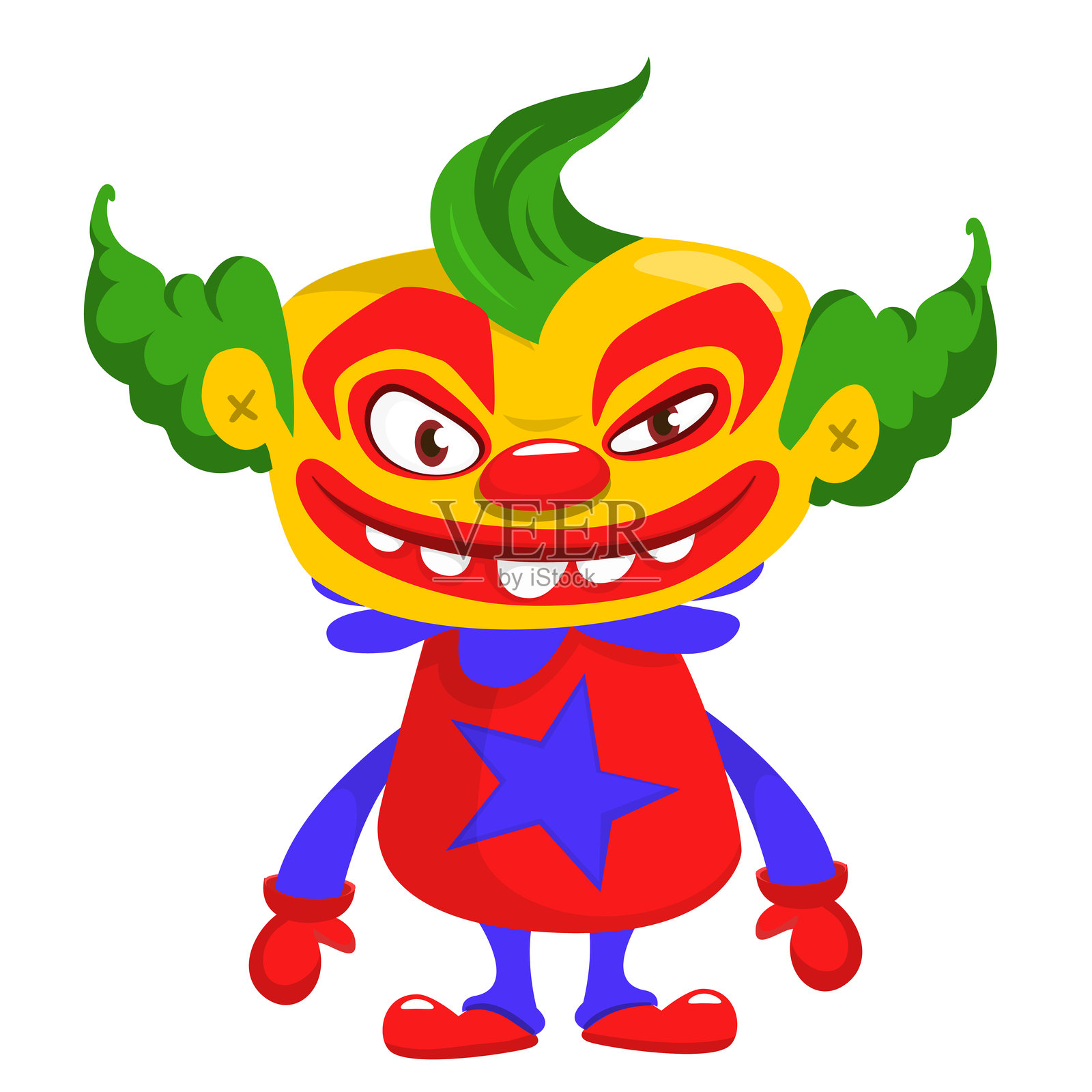 万圣节设计的搞笑卡通狼人角色。矢量图，独立使用。插画图片素材