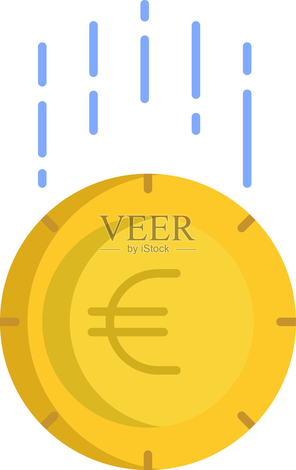 欧元硬币扁平图标设计插画图片素材