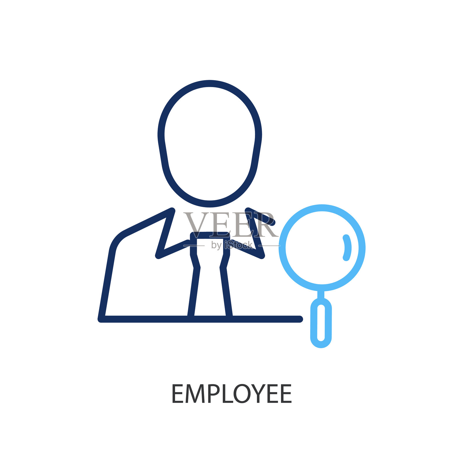 员工细线矢量图标。插画图片素材