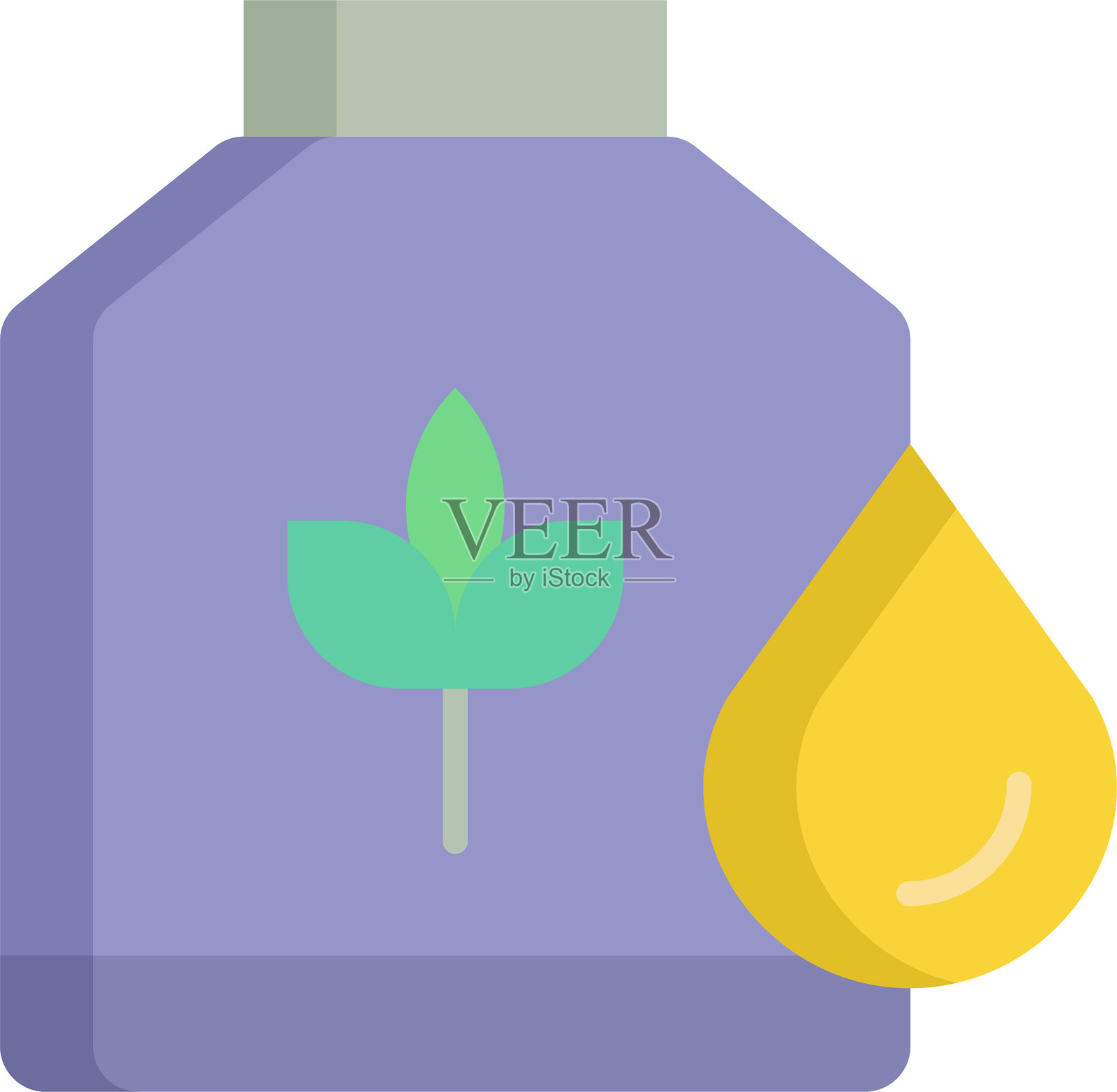 生物燃料扁平图标设计插画图片素材