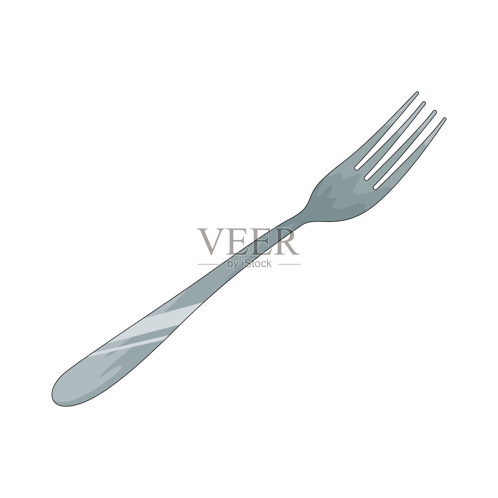 叉子插画图片素材