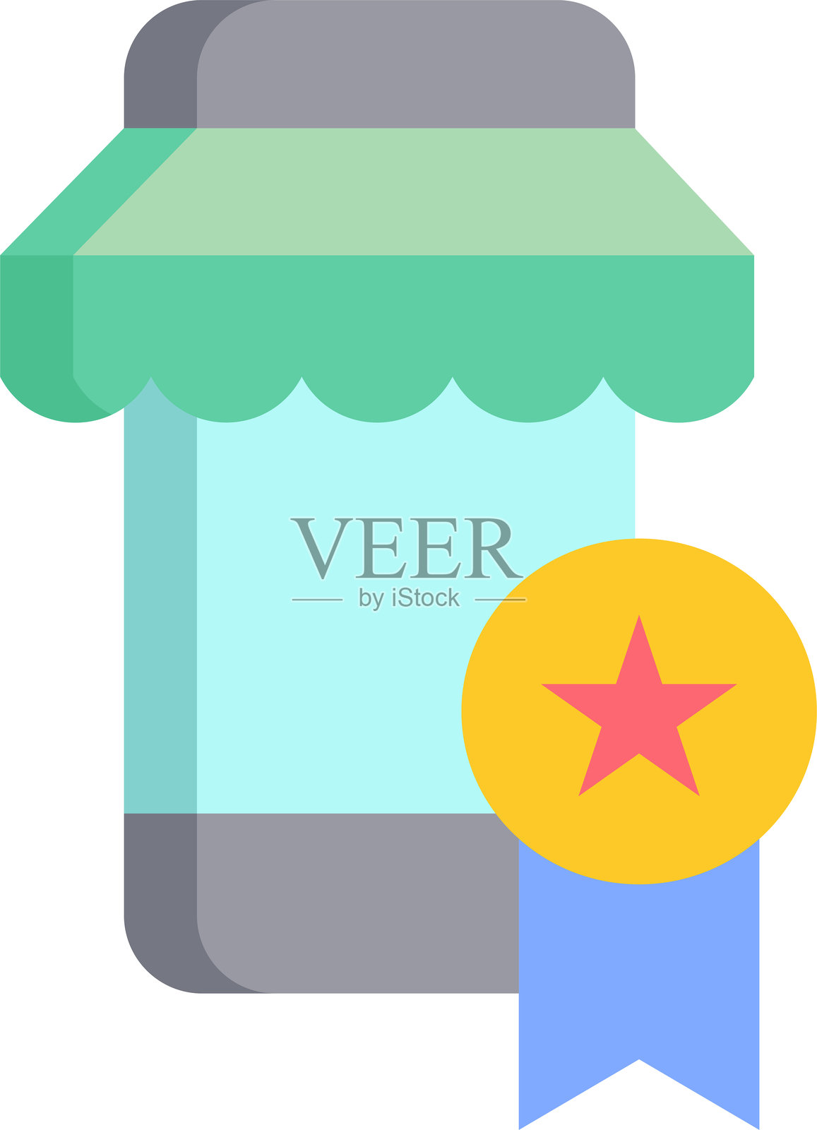 手机商店扁平图标设计插画图片素材