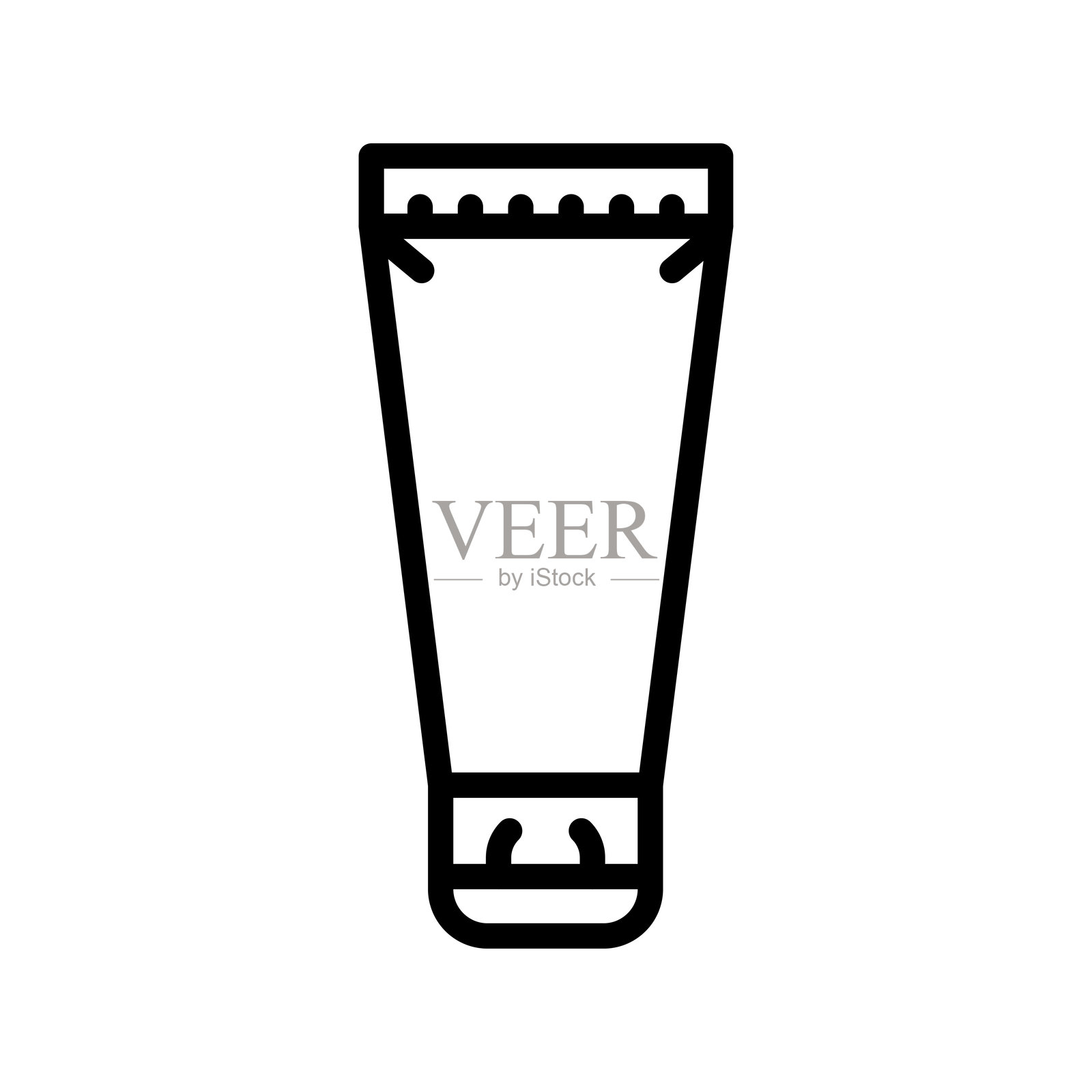 塑料化妆品管黑色线条图标。矢量独立元素插画图片素材