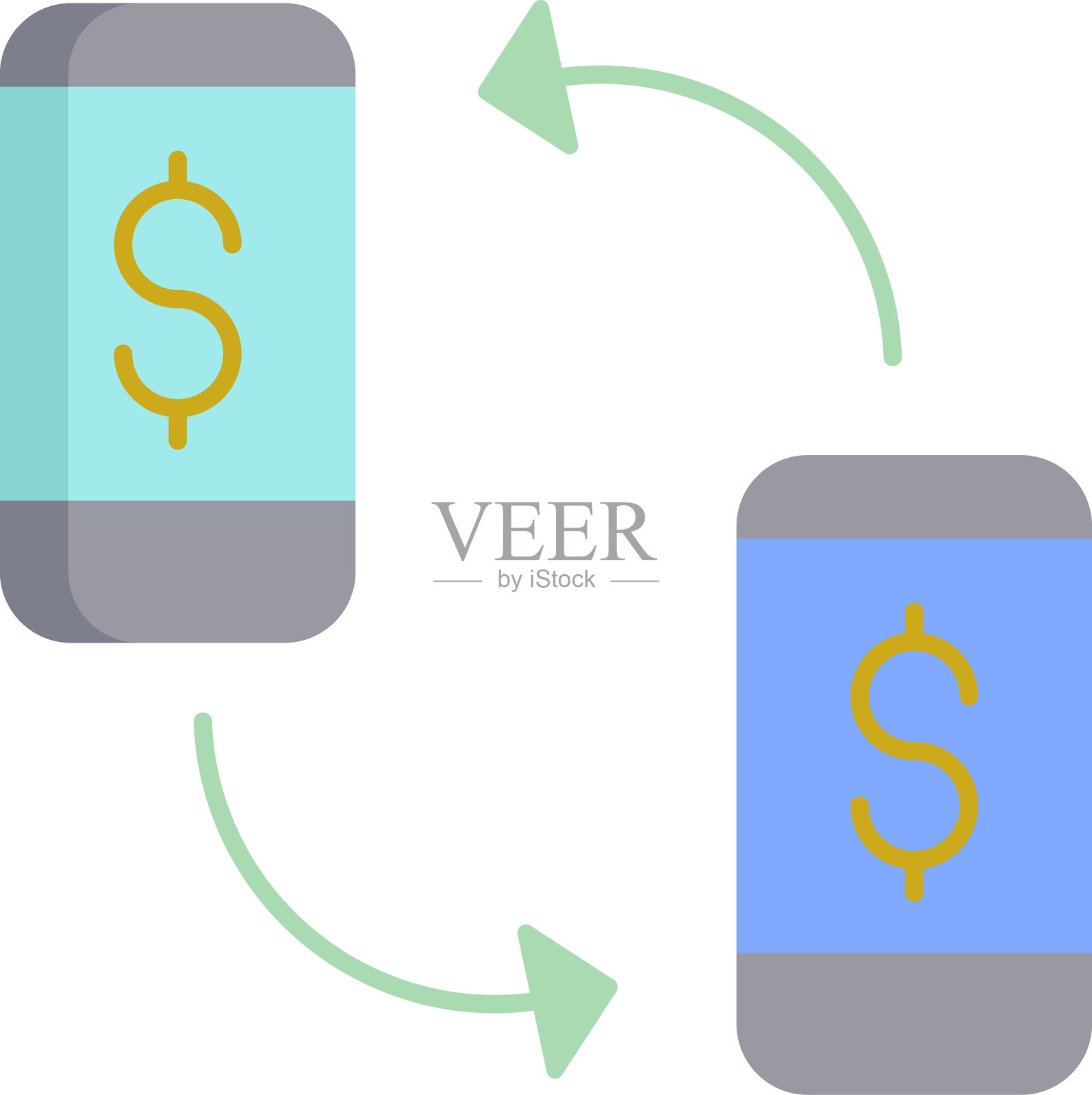 美元兑换扁平图标设计插画图片素材