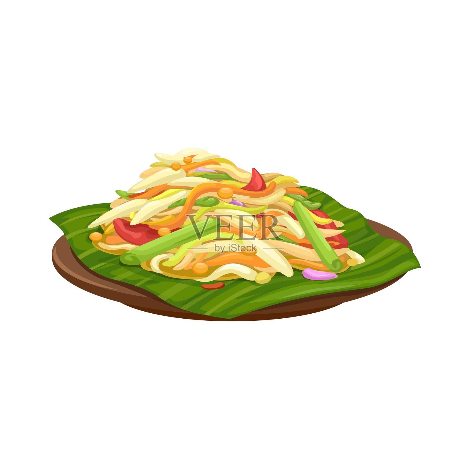 泰式青木瓜沙拉食品插图矢量图插画图片素材