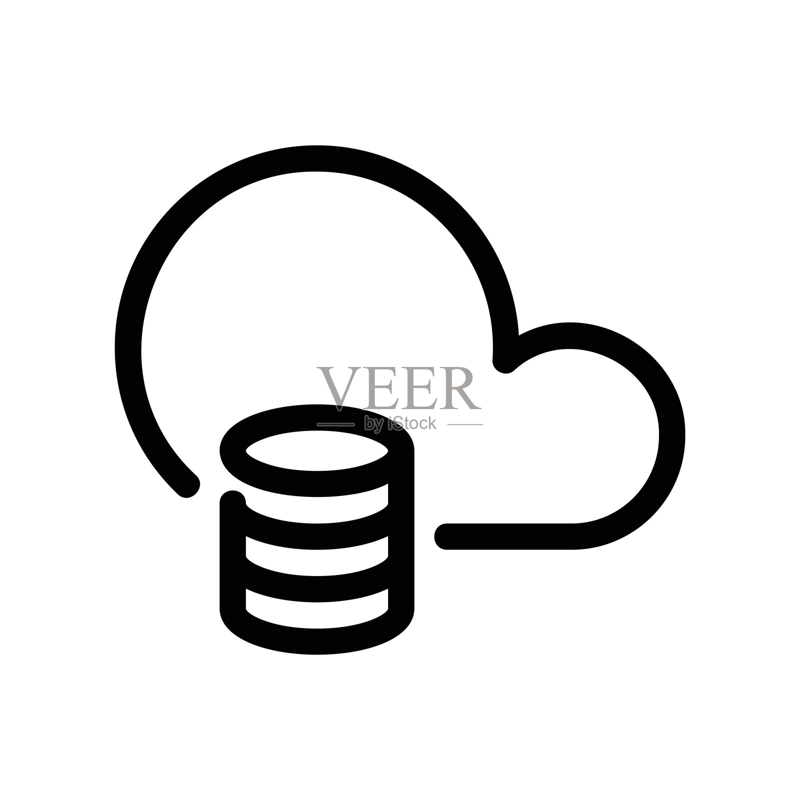 与云数据库主题相关的清晰图形标志插画图片素材