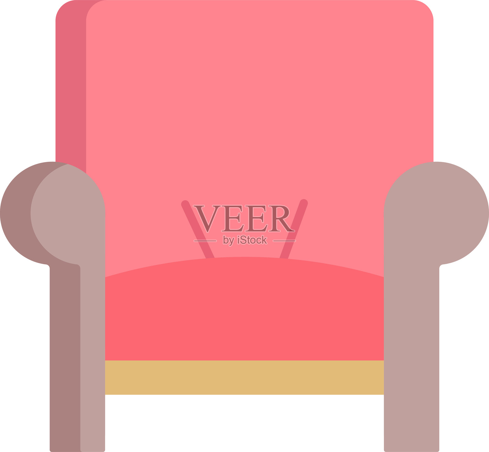 沙发扁平图标设计插画图片素材