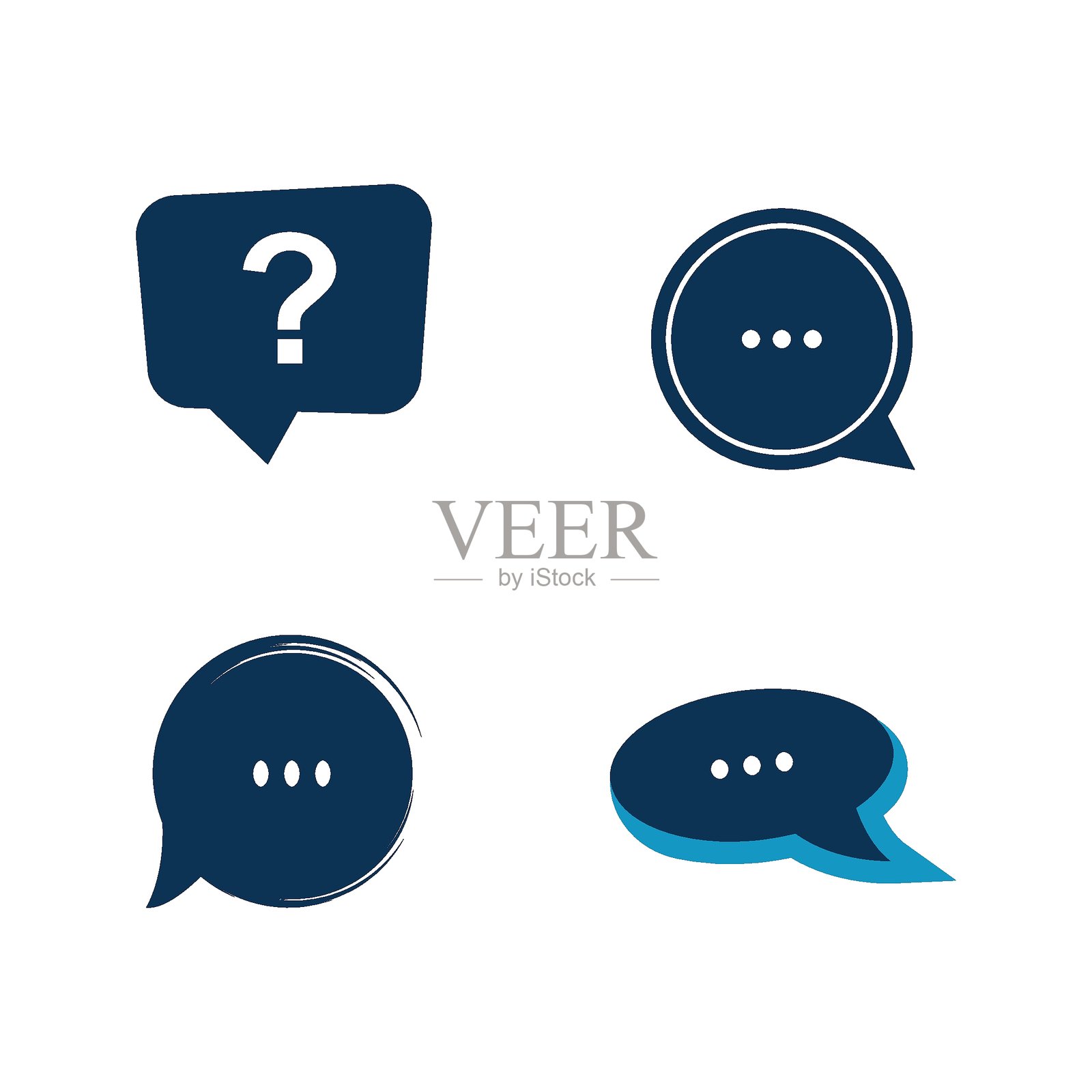 聊天和语音气泡图标logo模板设计插画图片素材