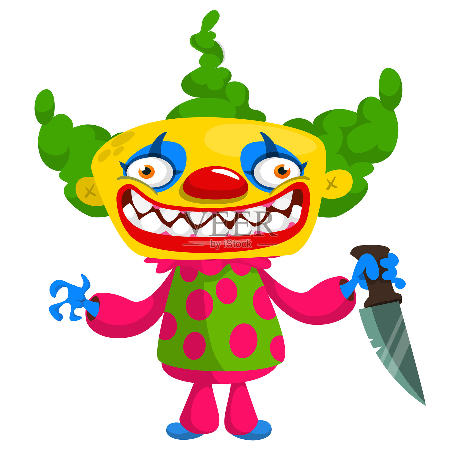 万圣节设计的搞笑卡通狼人角色。矢量图，独立图形。插画图片素材