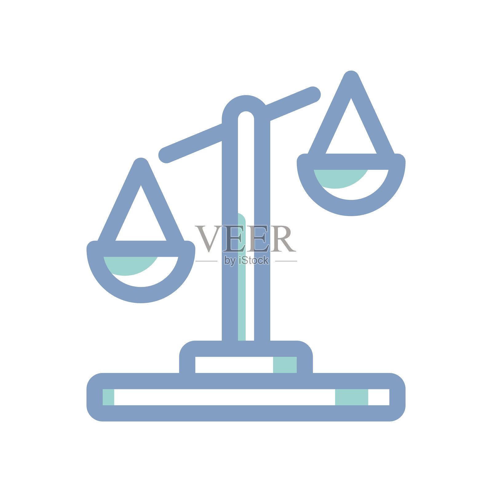 一个简单的图标，展示了正义的天平插画图片素材