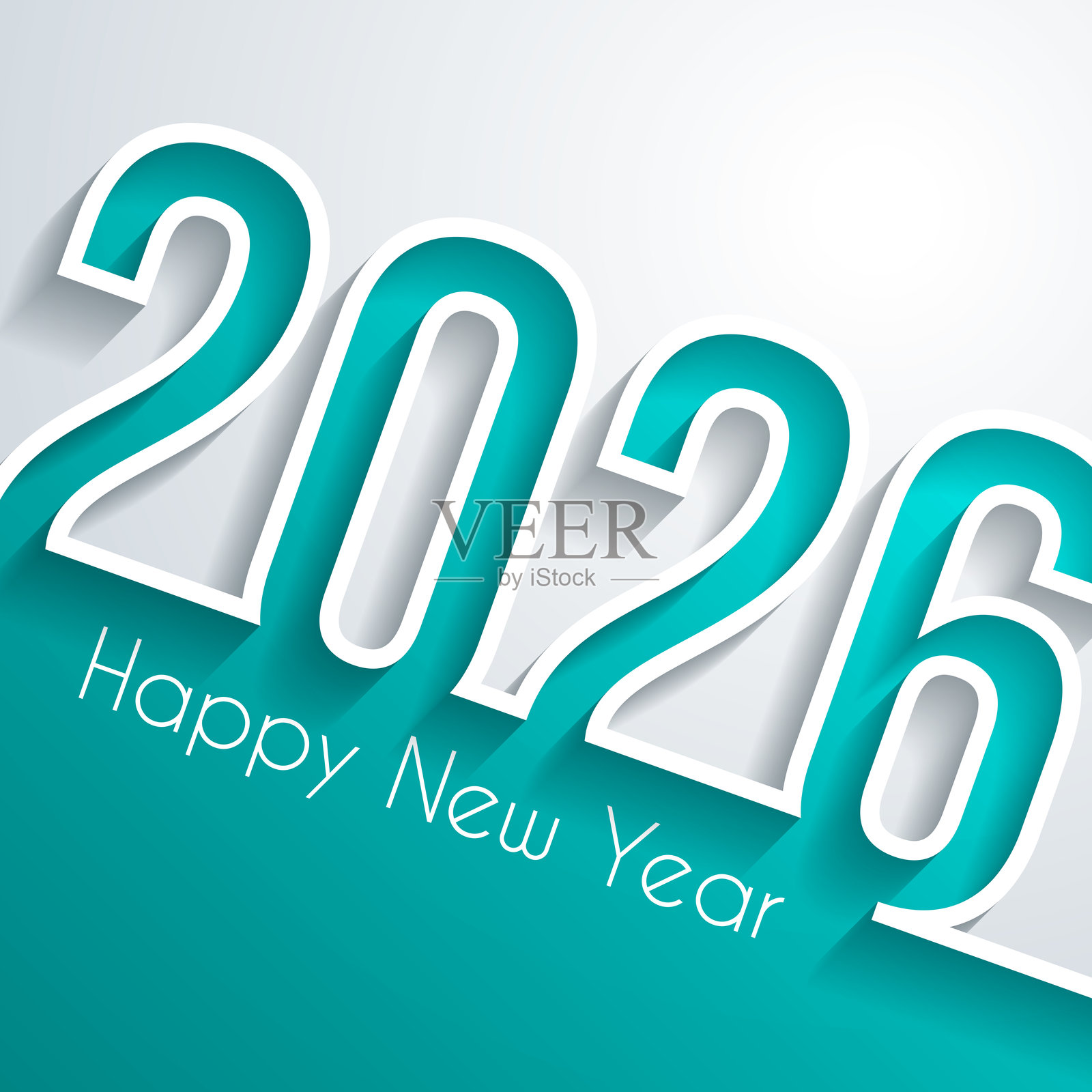 2026年新年快乐 - 白色背景插画图片素材