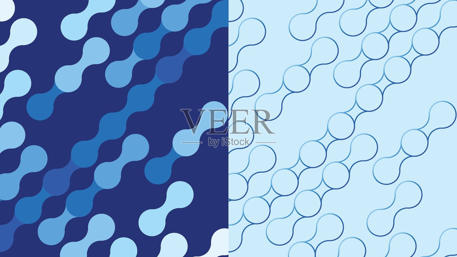 无缝蓝色抽象几何图案背景插画图片素材