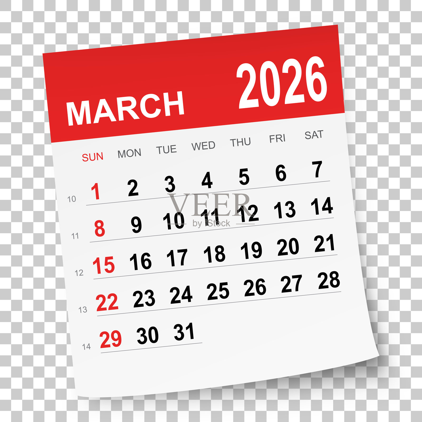 2026年3月日历插画图片素材