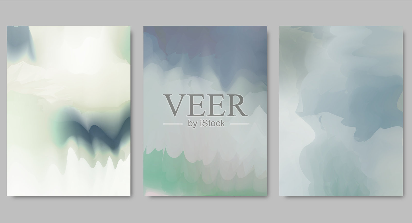 抽象的垂直色彩渐变时尚水彩横幅封面宣传册模板背景合集插画图片素材