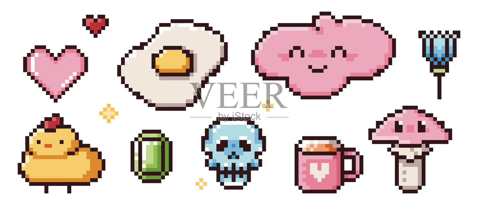 8位像素图标集合插画图片素材