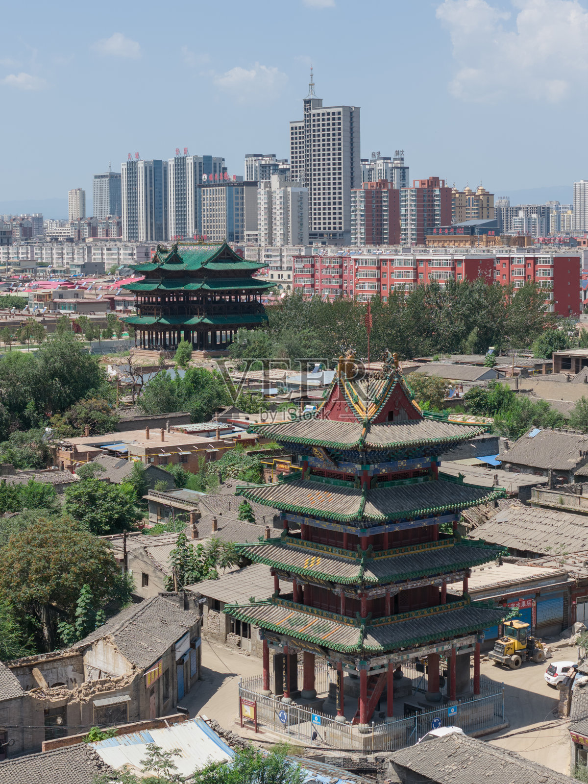 中国山西省小邑市的中央塔照片摄影图片