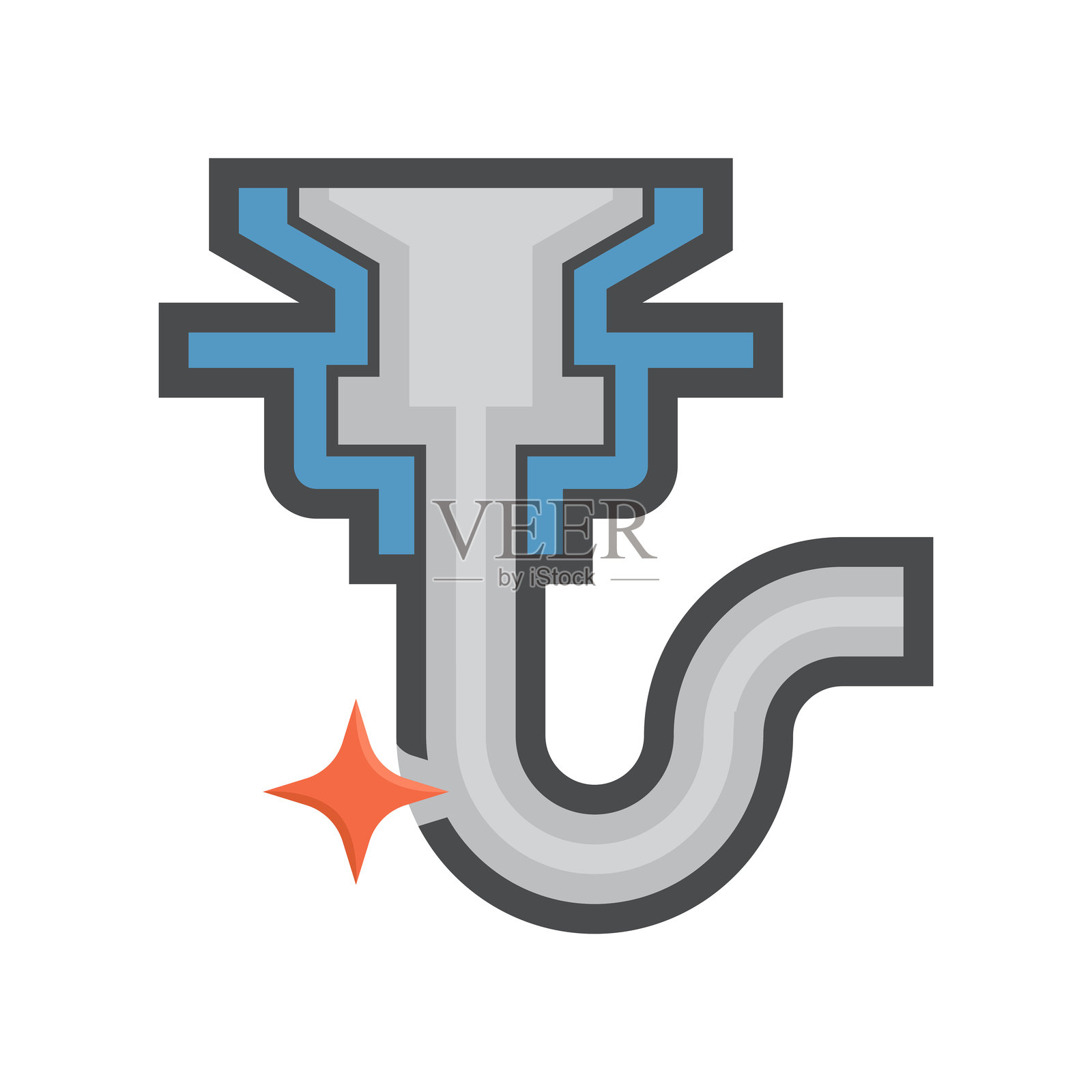 排水工程用材料设备矢量图标设计。插画图片素材