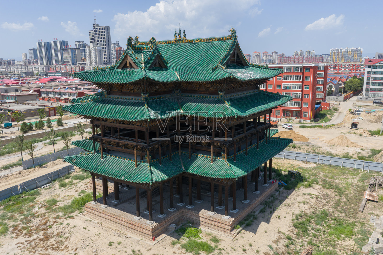 中国山西省小义市城隍庙的建筑照片摄影图片