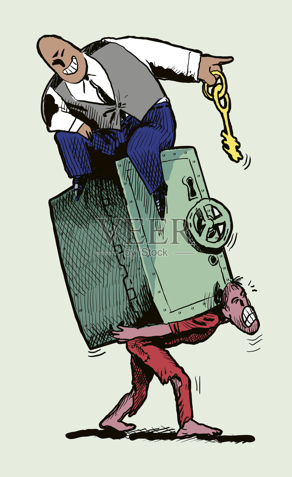 预算和财政的负担压在了穷人身上插画图片素材