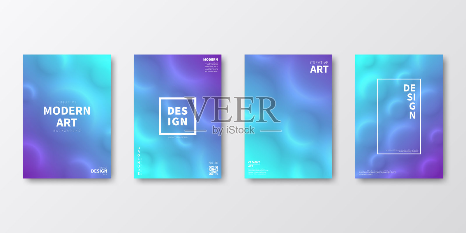 宣传册模板布局，蓝色封面设计，商业年度报告，传单，杂志插画图片素材