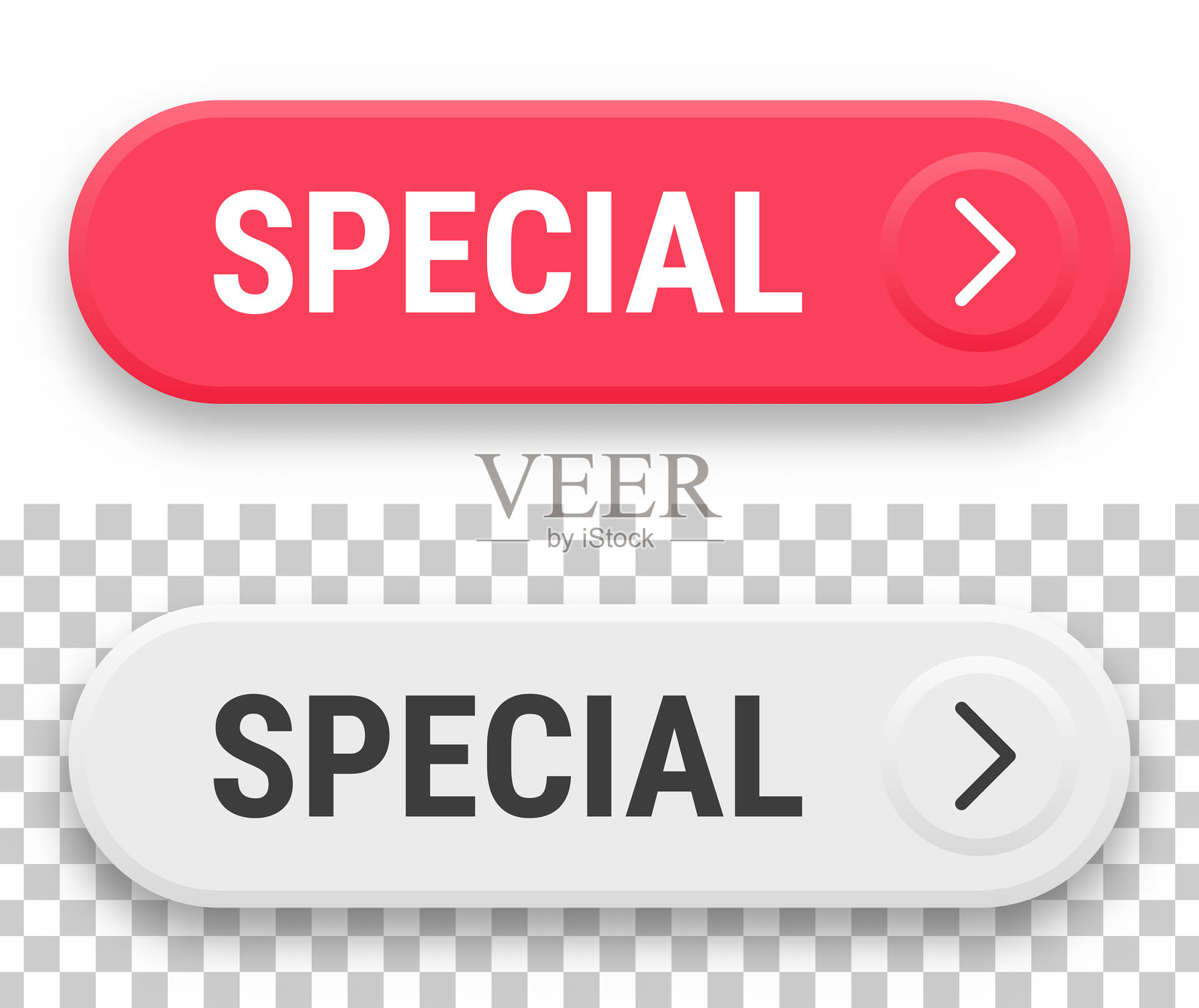 特殊 - 3D点击网页按钮在空白背景上插画图片素材