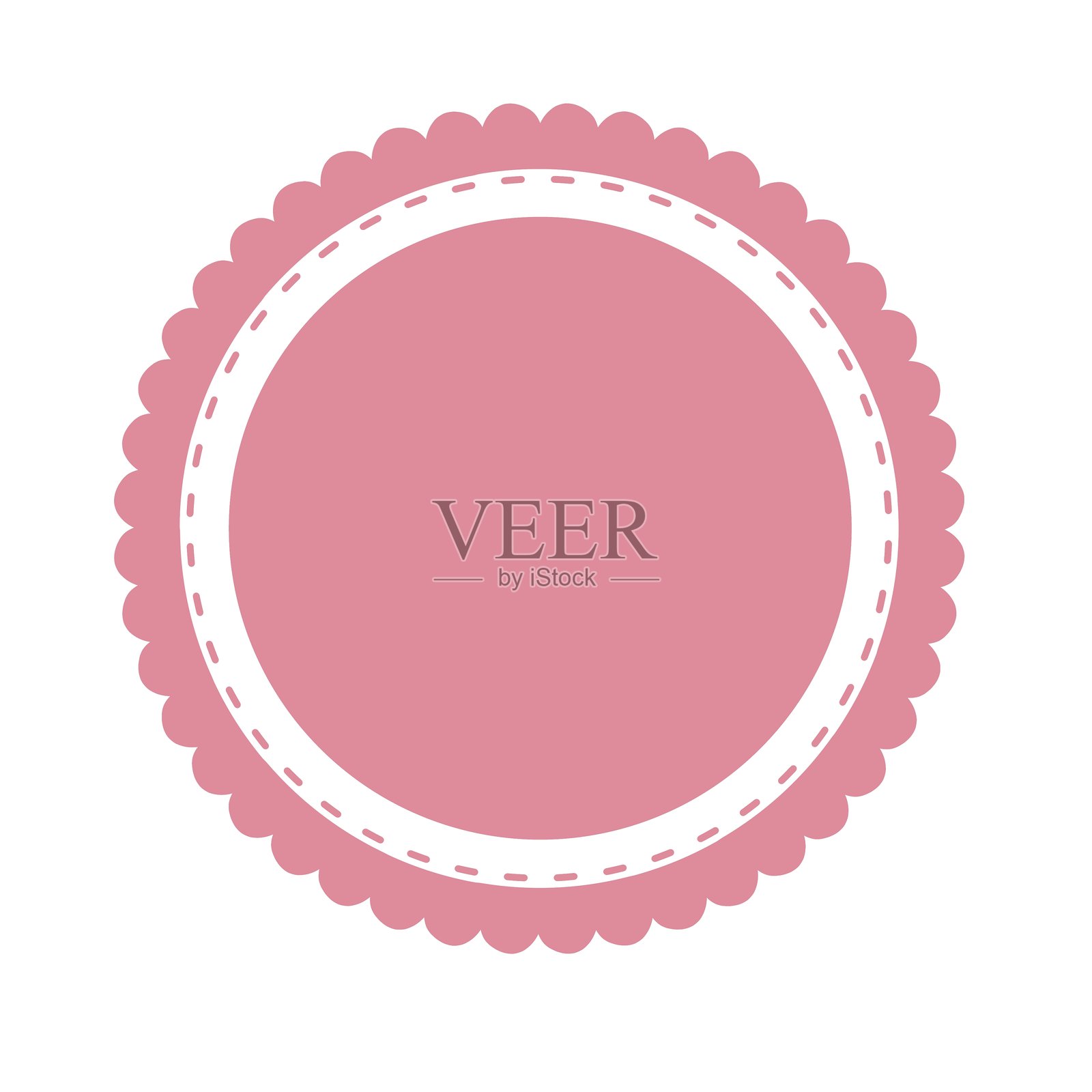 粉色圆形标志框边框插图插画图片素材