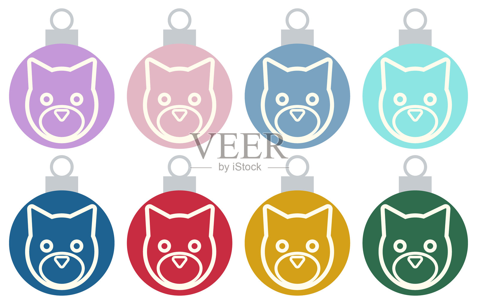 圣诞装饰品-1-狗-准备好了插画图片素材