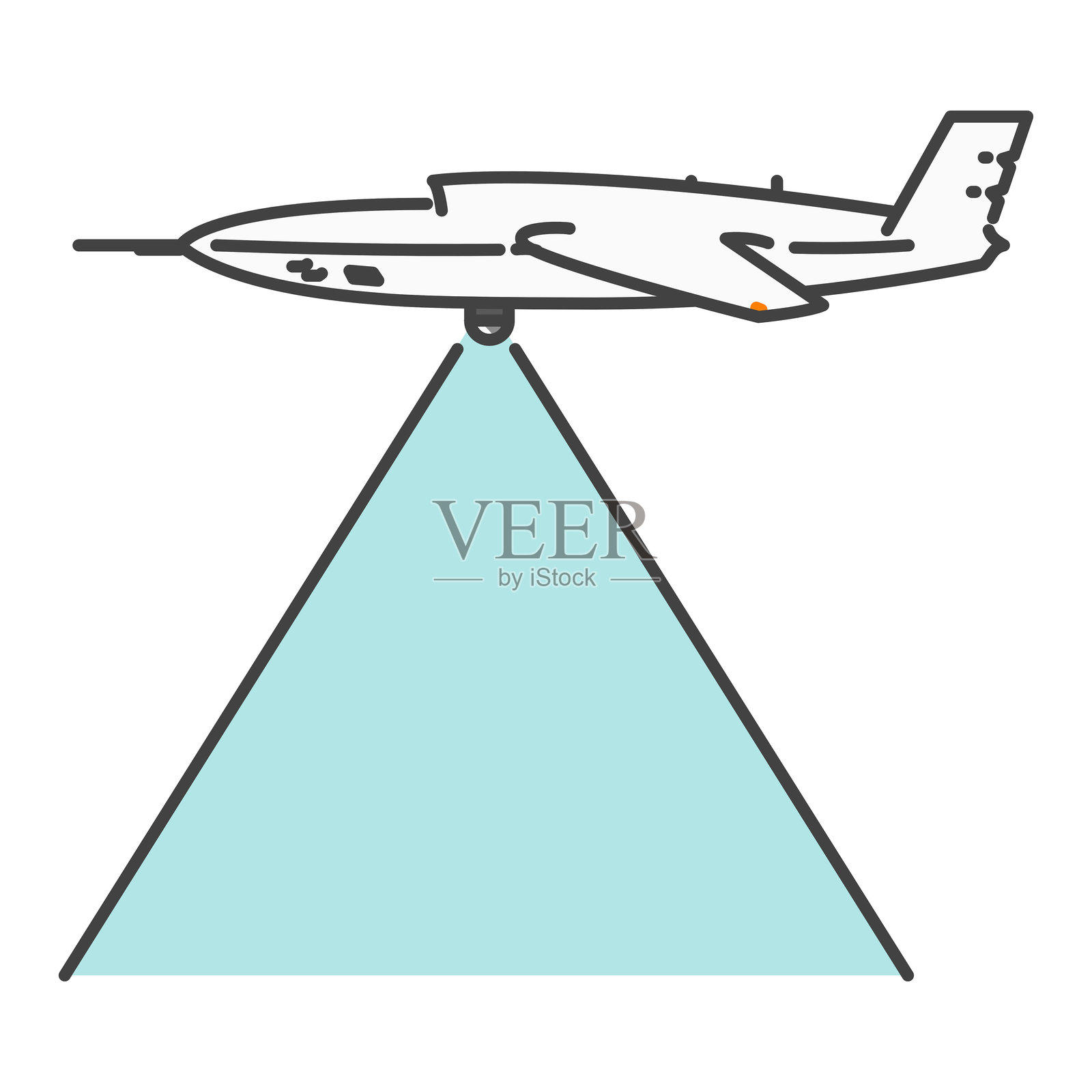 政府机构和私人公司用于监视和搜索的喷气式无人机（UAV）插画图片素材