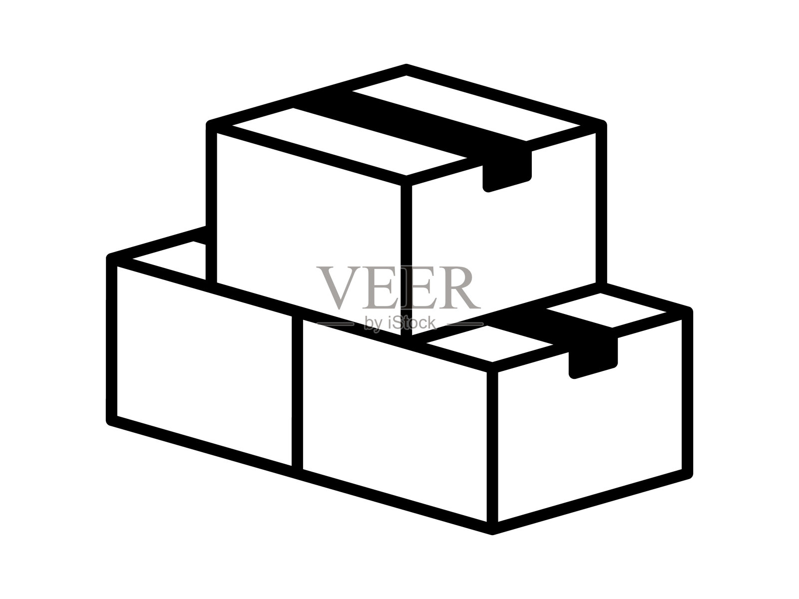 单色纸箱图标插画图片素材