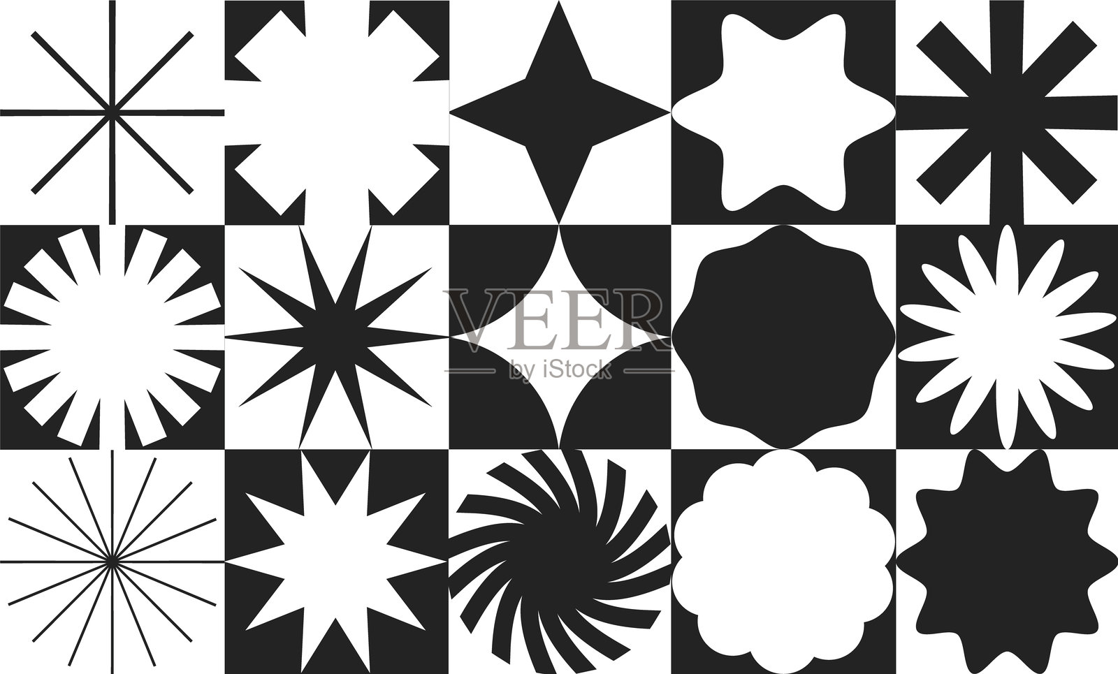 几何形状和形式的网格构图插画图片素材