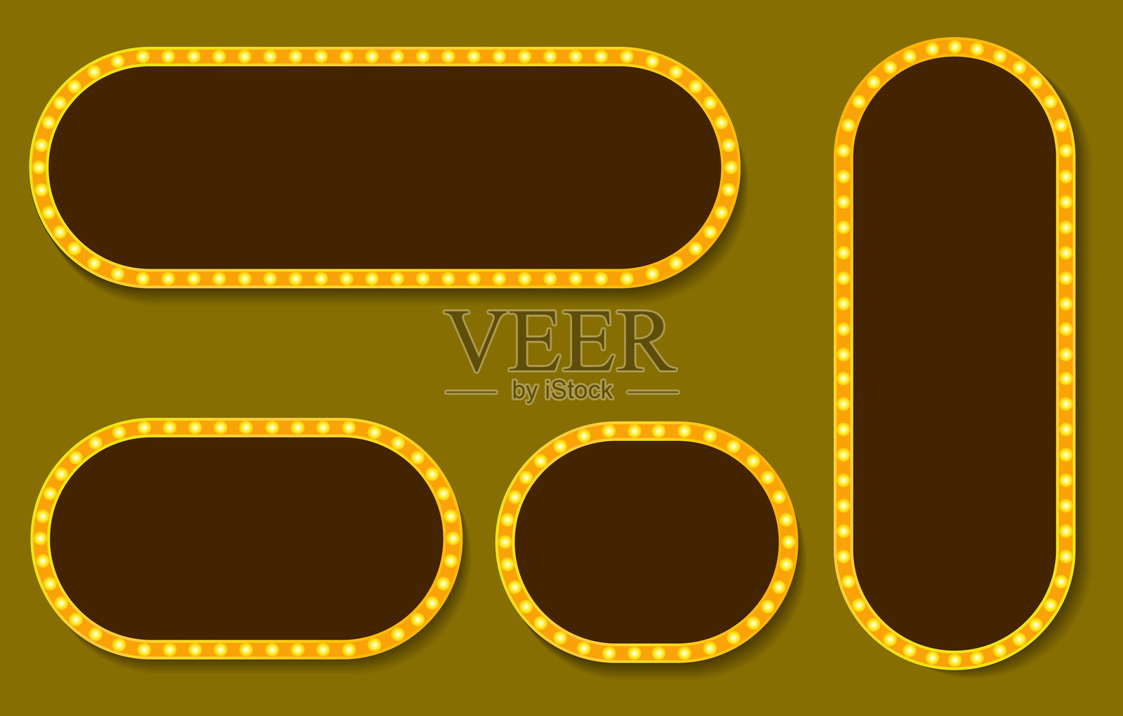 橙色光框矢量图集插画图片素材