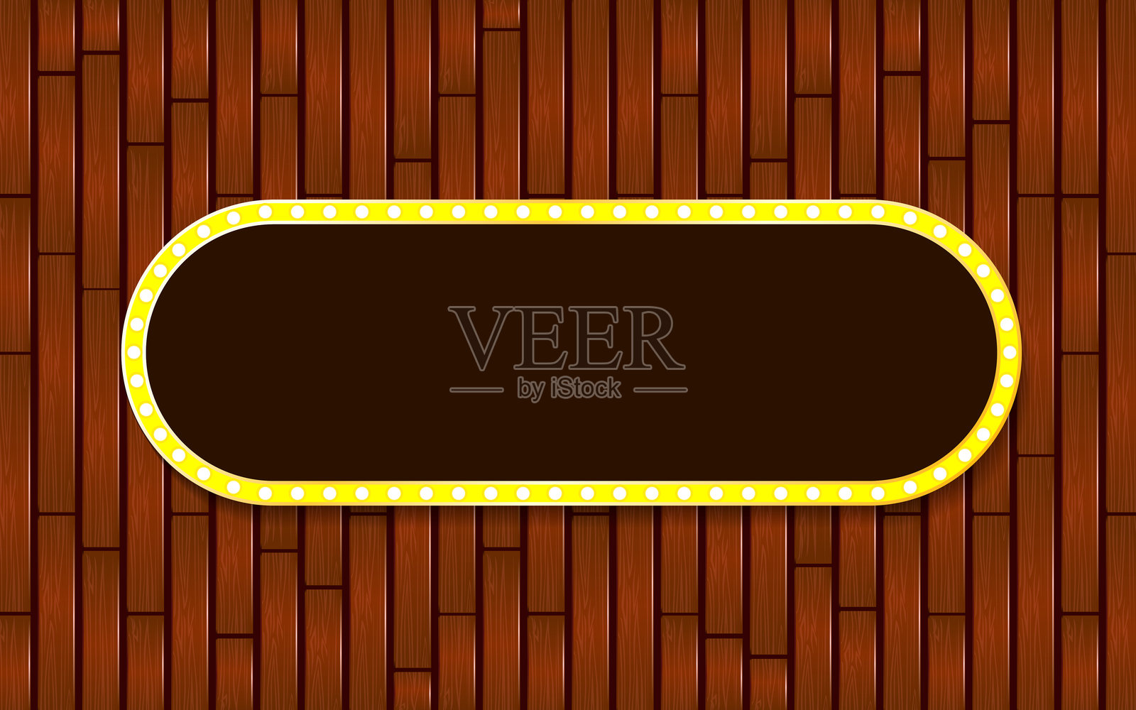 木质背景上的黄色光框插画图片素材