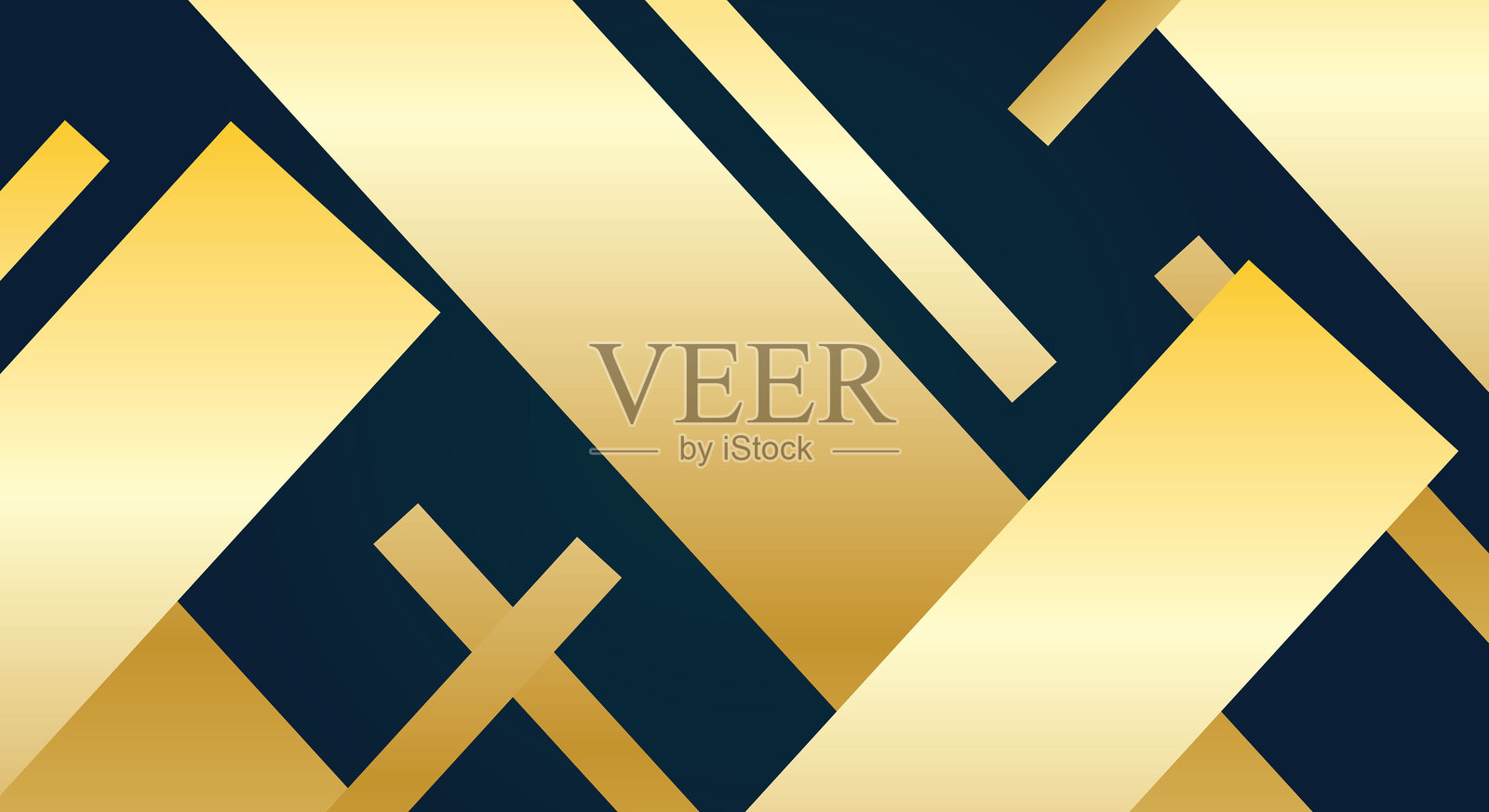 黑色背景上的抽象金色几何图形插画图片素材