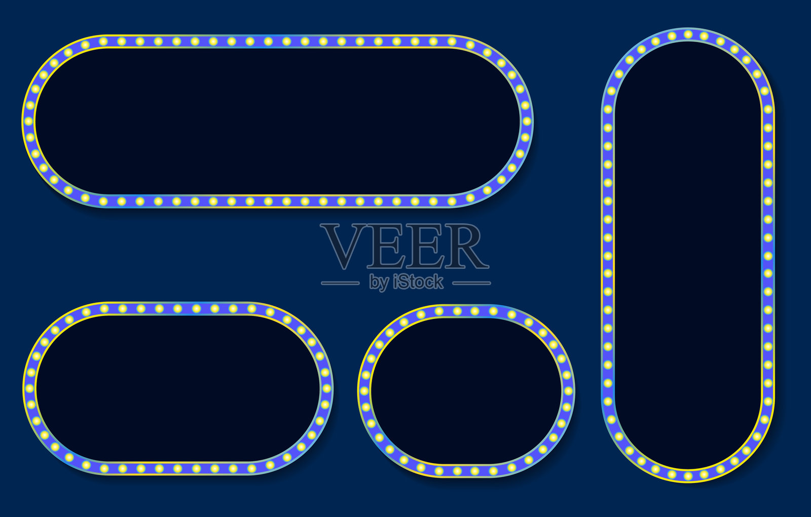 蓝光框架矢量图集插画图片素材