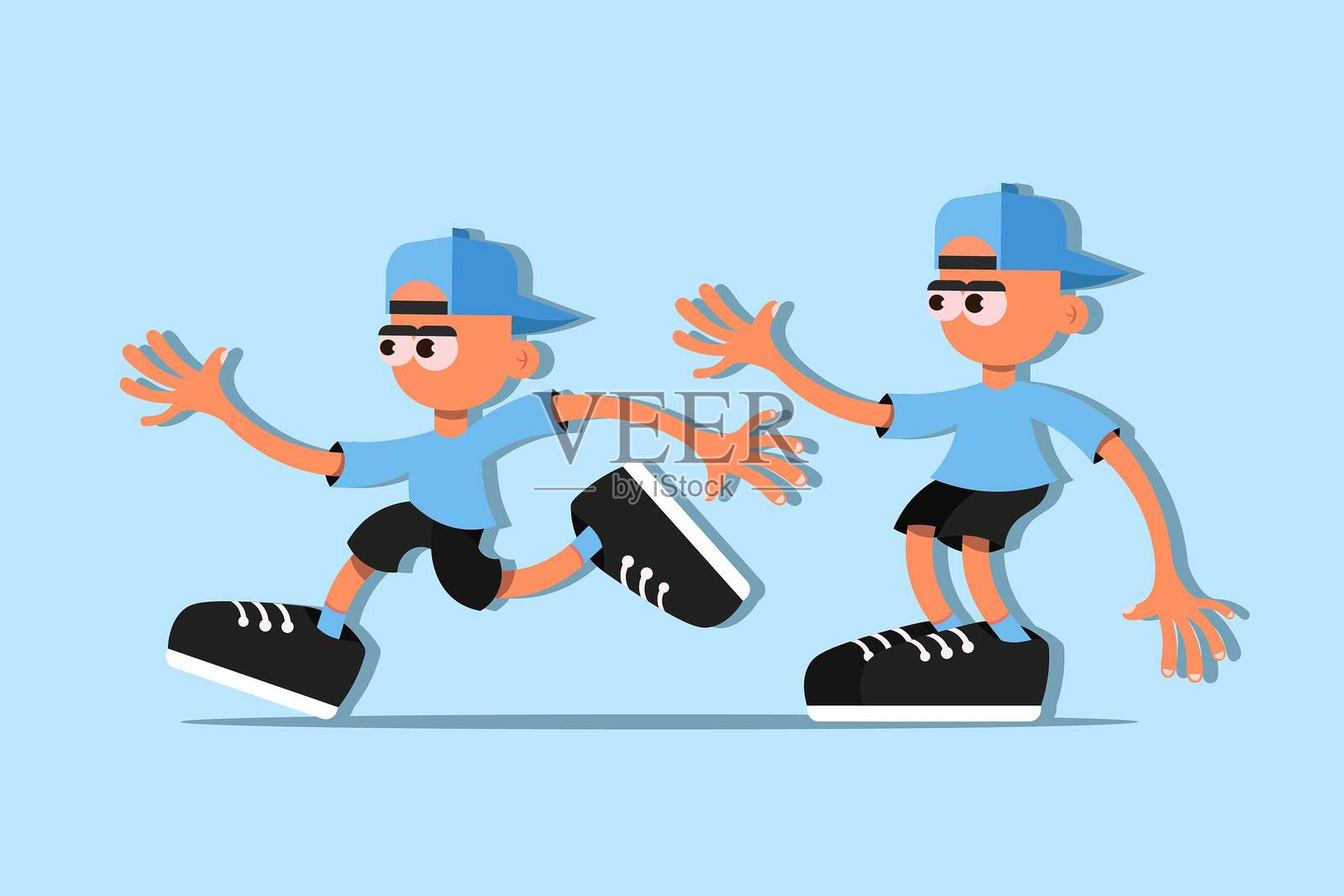 运动中的角色插画图片素材