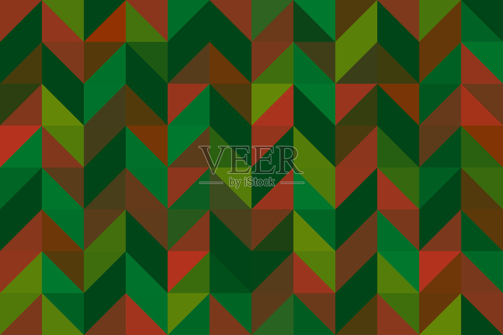 无缝抽象绿色和红色形状的圣诞图案设计插画图片素材