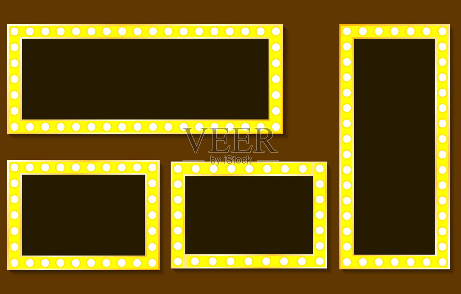 黄色复古灯框插图插画图片素材