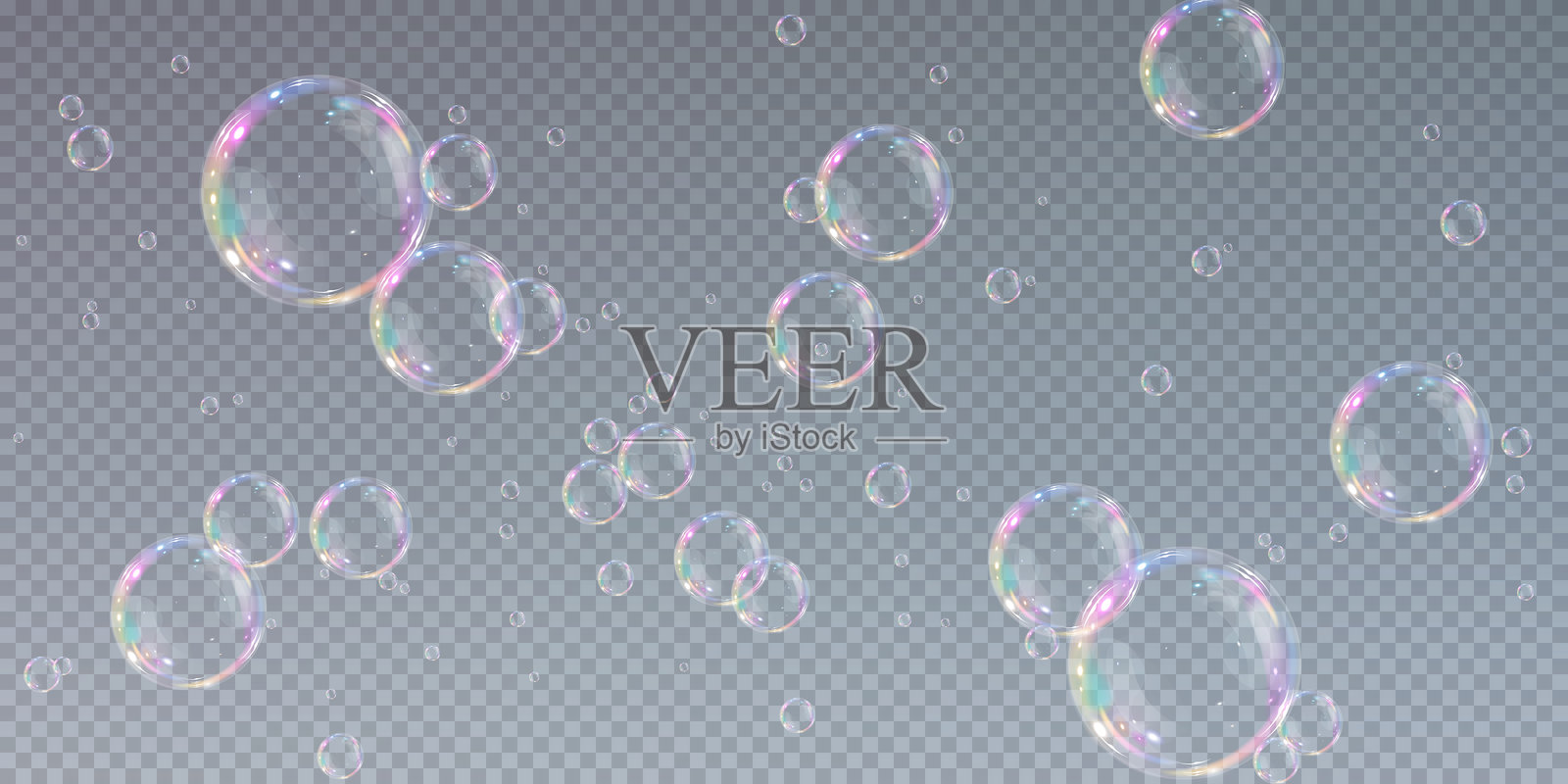 逼真的透明肥皂泡的库存插图插画图片素材