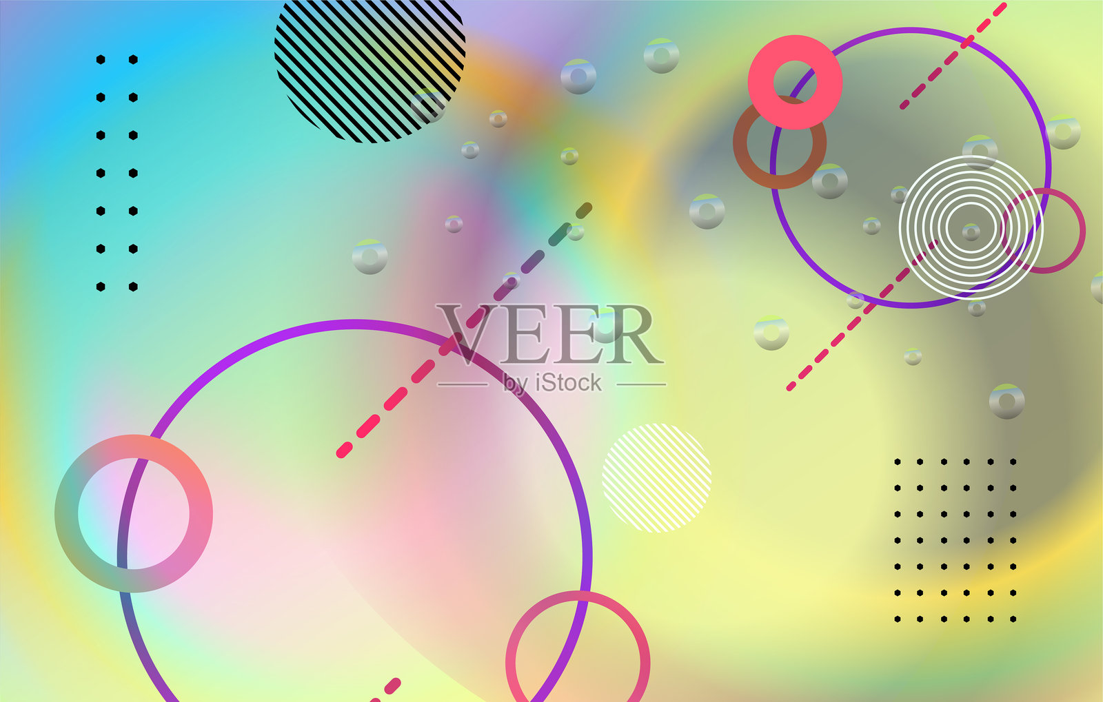 抽象几何背景，包含圆形和线条。适用于您的设计的矢量插图。插画图片素材