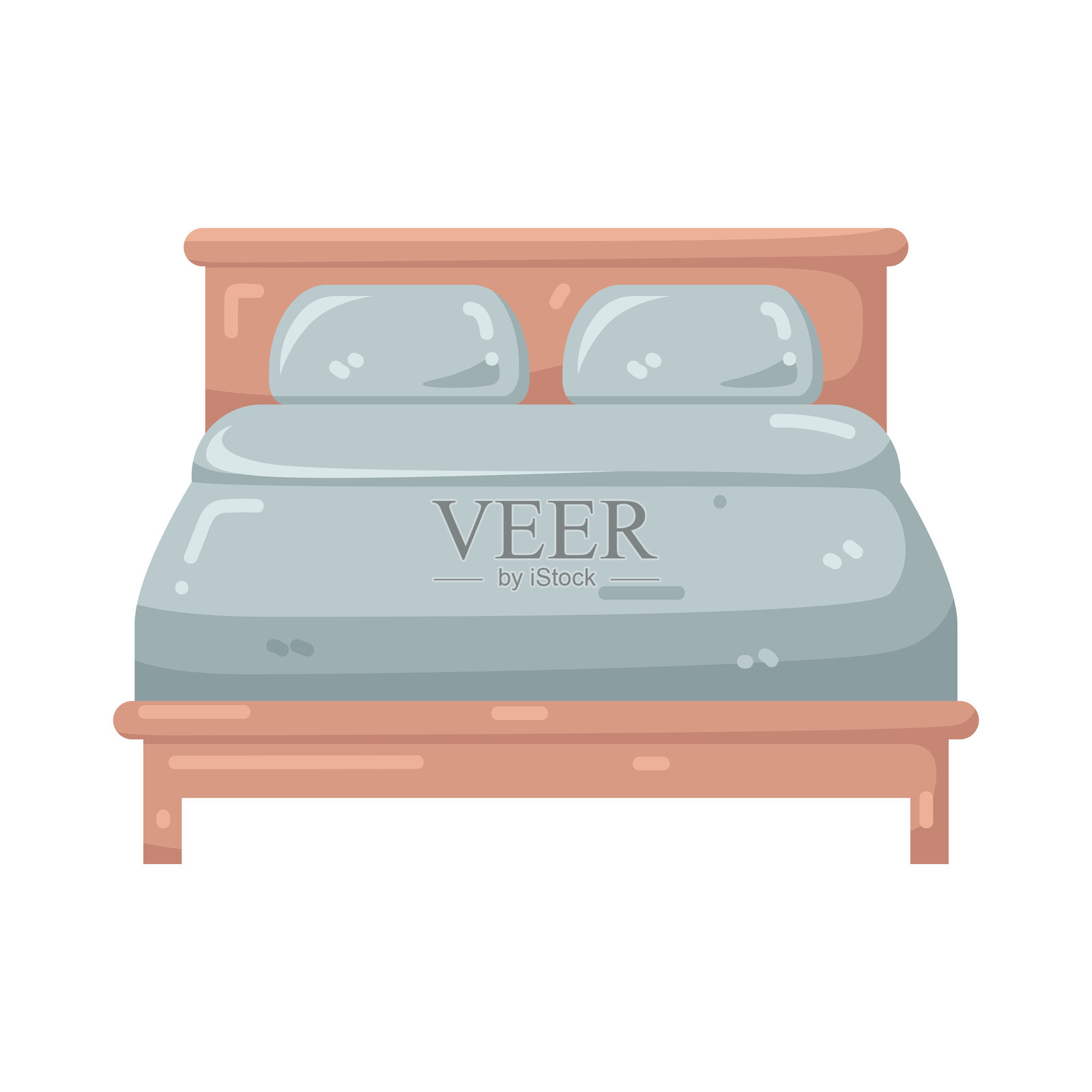 双人床插画图片素材