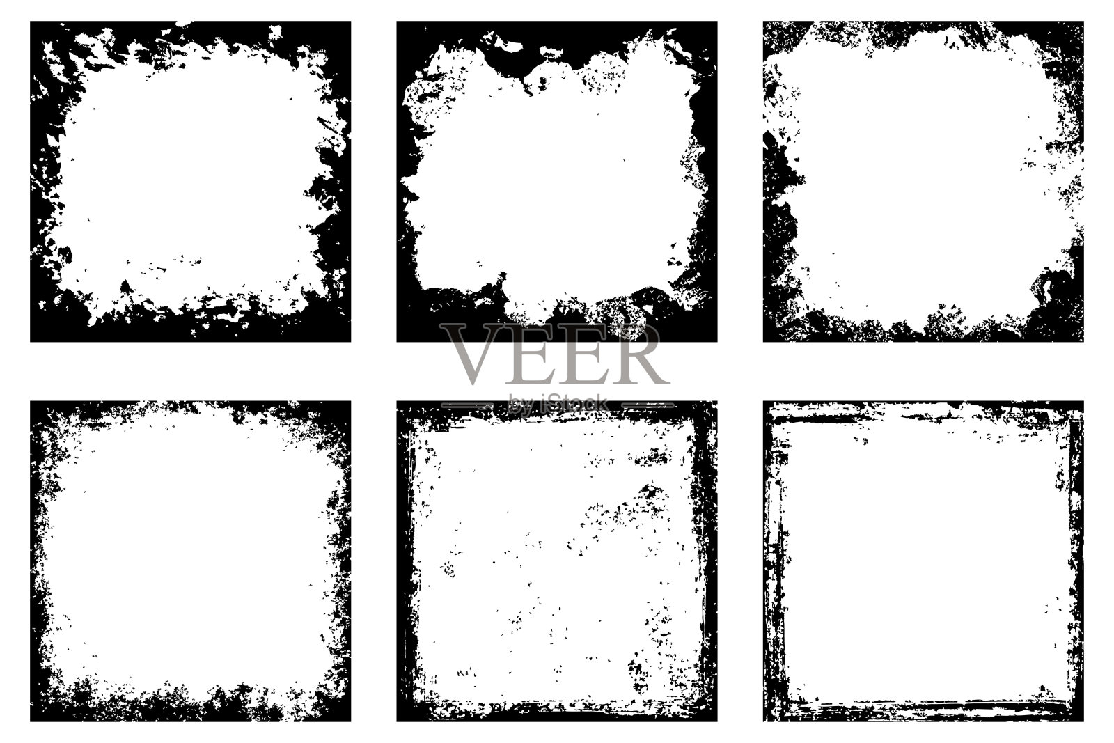 磨砂质感，纹理，框架，装饰材料，正方形尺寸，套装插画图片素材