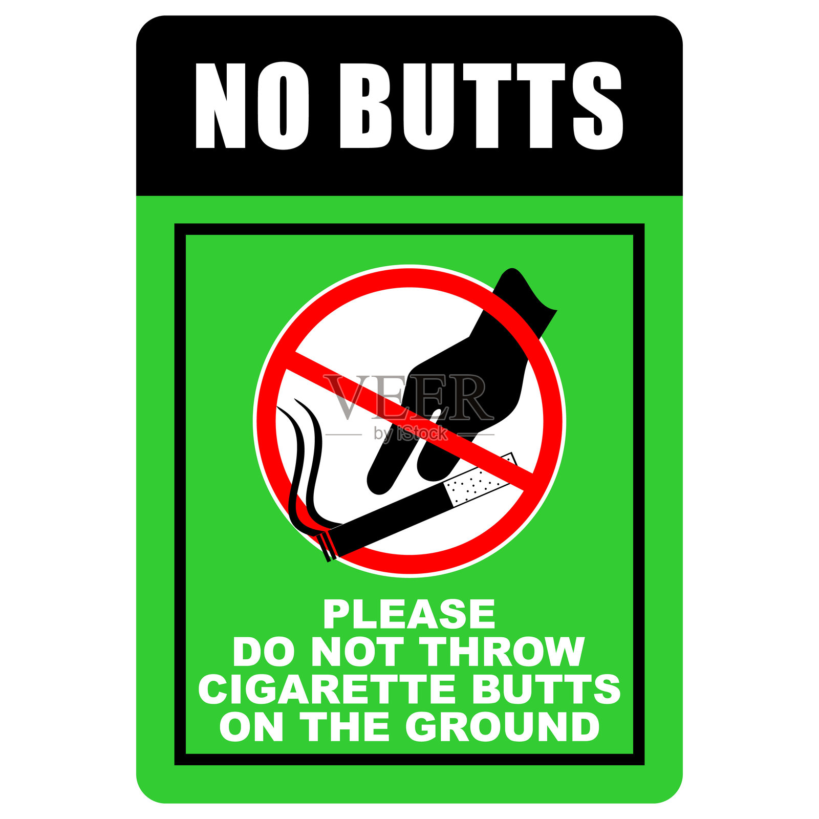 请勿乱扔烟蒂，海报插图插画图片素材