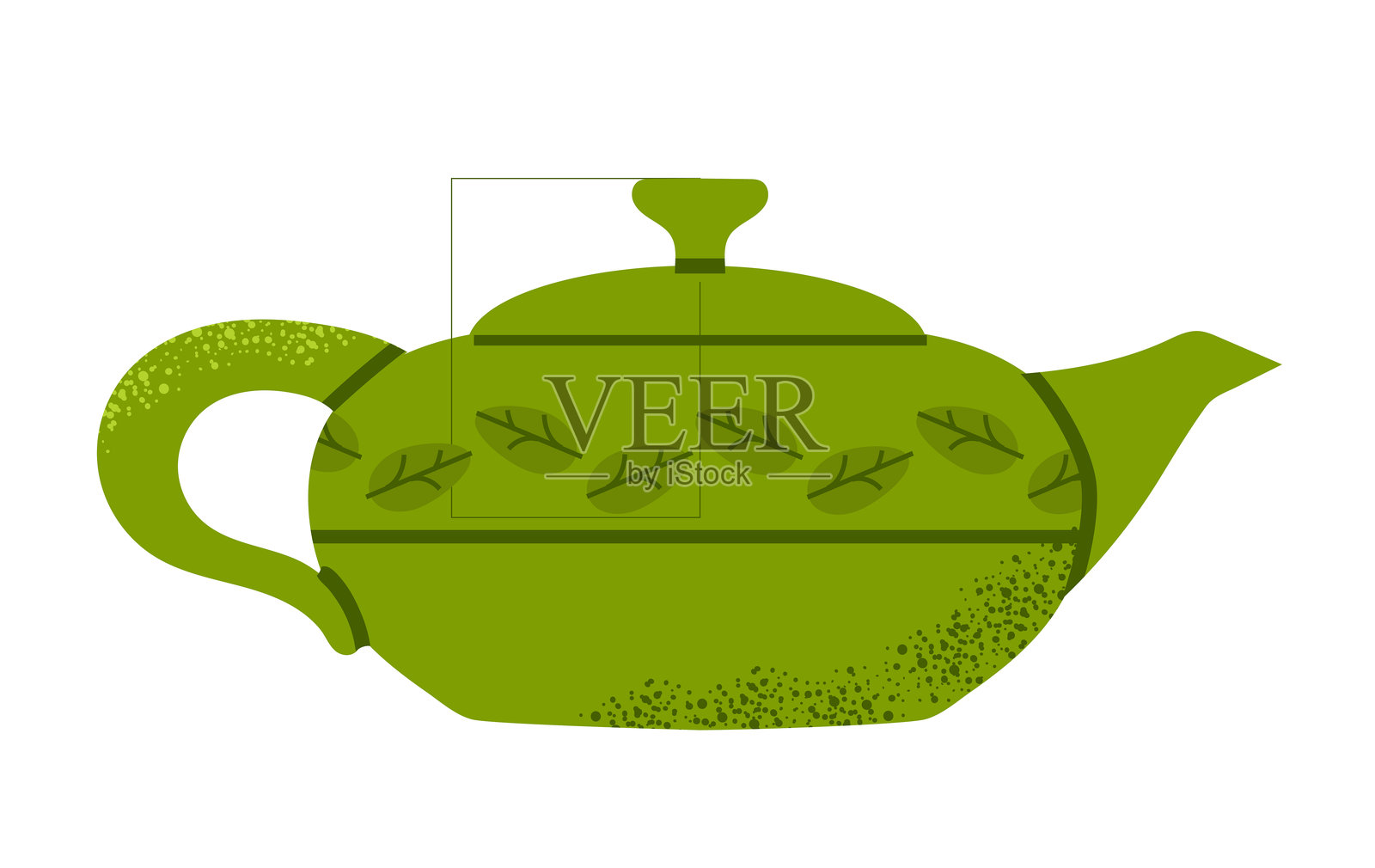 抹茶茶壶 4 个图标剪贴画头像标志孤立插图插画图片素材